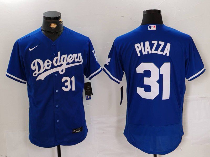 Men Los Angeles Dodgers #31 Piazza Blue Elite 2024 Nike MLB Jersey style 13